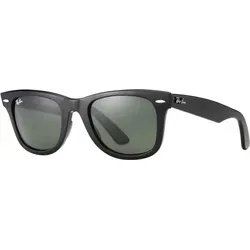 Ray-Ban RB 2140 WAYFARER Unisex-Sonnenbrille - Sonnenbrillen | Stilvolle Vollrand-Sonnenbrille mit braunem Kunststoff-Gestell und G15 Mineralgläsern für optimalen UV-Schutz und klare Sicht.