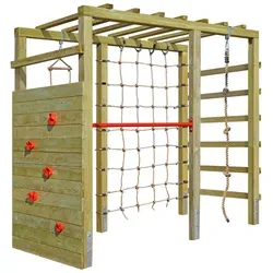 Gartenpirat Kinder Klettergerüst Premium – Großes Holz-Klettergerüst für Garten