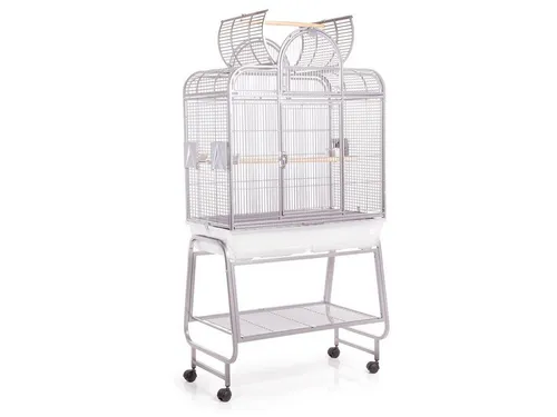 Montana Cages Sittichvoliere San Remo III - Platinum Vogelkäfig mit großzügigen Maßen (85x48x168 cm) für ein artgerechtes Zuhause Ihrer Sittiche, inklusive einfacher Reinigung und optimaler Luftzirkulation.