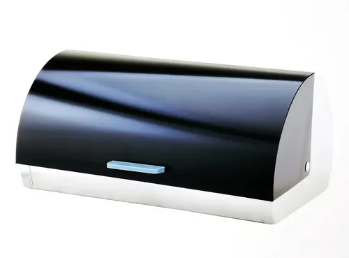 MICHELINO Edelstahl Brotkasten schwarz - Moderner Brotkasten aus Edelstahl, 38,5 cm breit, hält Brot frisch und verleiht Ihrer Küche einen eleganten Look.