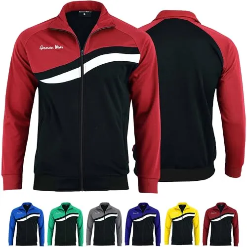 German Wear STRIKER Herren Trainingsjacke Rot, 58/3XL - Funktionsjacken – Atmungsaktive STRIKER Trainingsjacke aus speziellem Polyestergewebe, ideal für Jogging und Training, sorgt für ein angenehmes Hautgefühl.