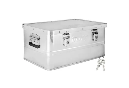 Trucky Aluminium Box mit Deckel 50L - Aufbewahrungsbehälter mit Deckel, robuste und abschließbare Alukiste aus 1 mm Aluminium, ideal für sicheren Transport und platzsparende Lagerung.