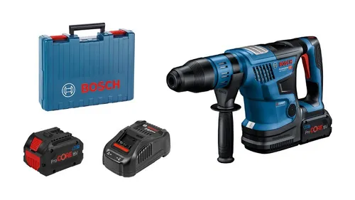Bosch Akku-Bohrhammer BITURBO GBH 18V-36 C mit 2x 5,5 Ah Akkus - Bohrmaschinen mit 18 V Spannung, leistungsstarker Schlagbohrmaschine im praktischen Koffer, inklusive 2 Akkus für maximale Flexibilität bei Renovierungsarbeiten.