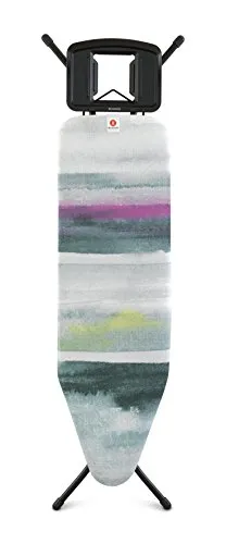 Brabantia Bügelbrett B - Höhenverstellbar für Dampfbügeleisen - Bügelbrett für Links- und Rechtshänder mit stabiler Dampfbügeleisenablage, umweltfreundlich und mit 10 Jahren Garantie - ideal für müheloses Bügeln.