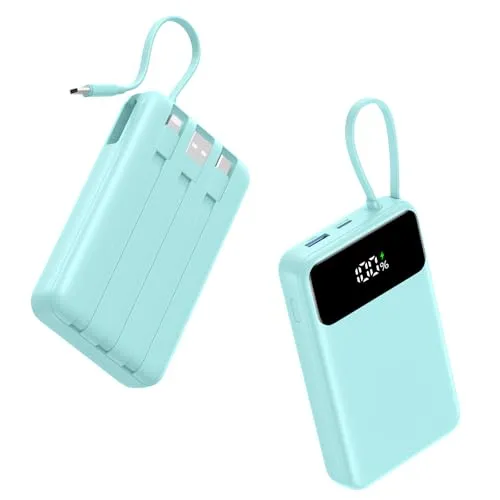 ADDTOP 20000mAh Ultra Klein Power Bank mit 4 Kabeln – 22,5W Schnellladen