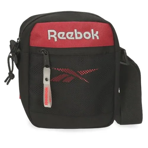 Reebok Portland Umhängetasche, Schwarz, 17 x 21 x 7 cm, Polyester, Schwarz, Talla única, Umhängetasche