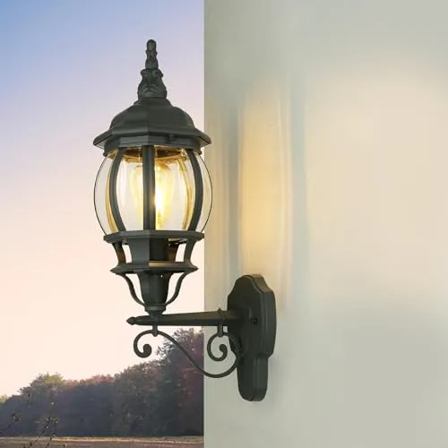 Außenleuchte BREST E27 max. 60 Watt Grau Aluminium - Witterungsbeständige Wandlampe in Dunkelgrau mit breiter Lichtstreuung, ideal für Eingangsbereiche, Balkone oder Terrassen. Individuell gestaltbar durch freie Leuchtmittelwahl.