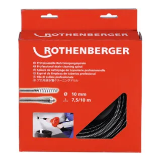 ROTHENBERGER Spiralwerkzeug L.10m Wellen-D.10mm m.Keulenkopf - Handwerkzeuge > Heizung-Sanitaer > Rohrreinigungswelle, strapazierfähige Spirale aus Spezialstahl für effektive Rohrreinigung. Ideal für ROSPI Modelle.