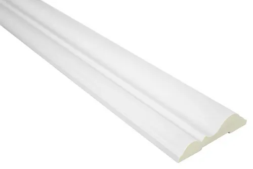 Hexim Stuckleiste CR952, 2 Meter / 1 Leiste, Stuckleisten Wand flach modern, PU Hartschaum weiß - 2m Wandleisten glatt Zierleisten Decken Stuck Kunststoff Stuckrahmen (2 Meter)