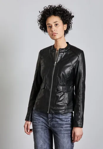 STREET ONE Lederimitatjacke mit Stehkragen in schwarz von Street One