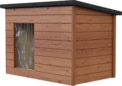 Wetterfeste Hundehütte aus Holz 123x84 cm