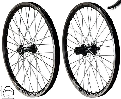 Redondo 20 Zoll Laufrad Set mit Hohlkammerfelgen in Schwarz