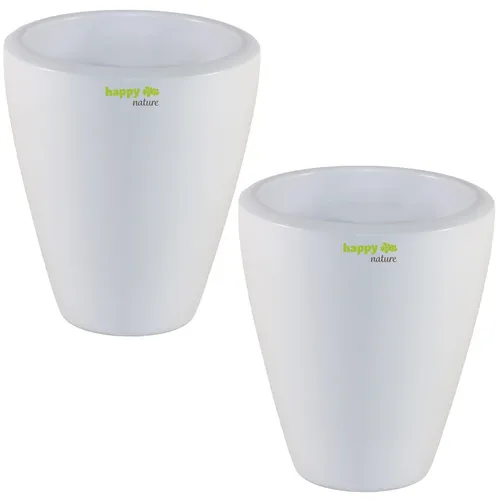 Set2 2 Keramik Blumentopf Rhodos für Orchideen weiss