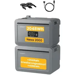 Balkonkraftwerk Speicher 4096Wh Growatt NEXA 2000 - Powerstations: Leistungsstarker LiFePO4-Akku mit 800W Notstromversorgung und smarter Steuerung für maximale Flexibilität und einfache Integration in dein Smart-Home-System.