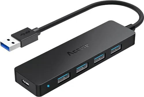 Aceele USB Hub, USB 3.0 Verteiler mit 4-Port USB Ultra Slim Extra Leicht Portable Datanhub, für MacBook Pro/Air/Mini, iMac, Notebook PC, Laptop, HDD Mobile Festplatte
