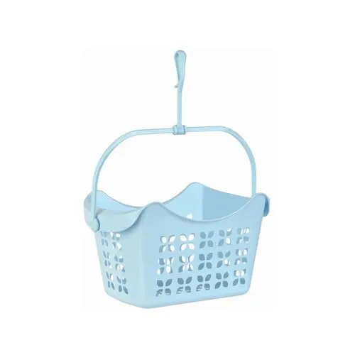Engelland - 1 x Wäscheklammern-Korb, Hängekorb, mit Griff und Haken zum Auf-Hängen, PP-Kunststoff, L 24 x B 14,5 x H 13 cm, Farbe: Hell-Blau