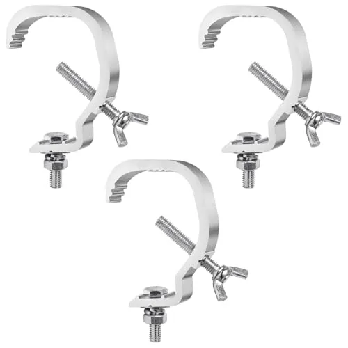 3Pack Traversen Klammern Halterung 30-64mm, Truss Clamp Half Coupler Trussaufnehmer, Truss Haken für Traverse Schellen Hook Clamps Truss Klemme Stage Lighting Hanging Bracket