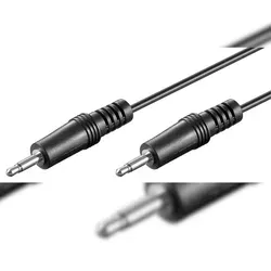 Goobay 50460 Audio Verbindungskabel AUX, 3,5 mm stereo, 1.5 m, Schwarz - Klinke 3,5 mm Stecker (2-Pin, mono) > Klinke 3,5 mm Stecker (2-Pin, mono)