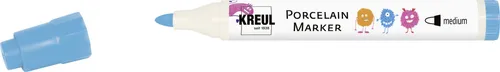 KREUL 16320 - Porcelain Marker medium Hellblau, kinderfreundlicher Porzellanmalstift ohne Schütteln, brillante Farben und spülmaschinengeeignet