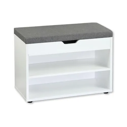 KESPER Schuhschrank mit Sitzkissen, weiß, FSC