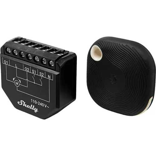 SHELLY SHUT-BBT1 - Shelly Shutter + BLU Button Tough1 - Smart Home Steuerung für Rollläden und Jalousien mit Echtzeit-Stromverbrauchsüberwachung und einfacher Bedienung über WLAN und Bluetooth.