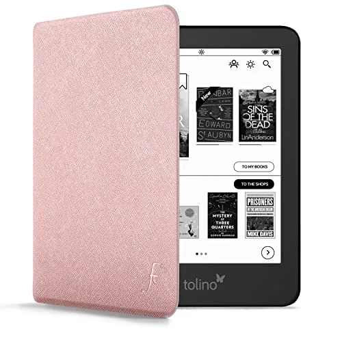 Forefront Cases Hülle für Tolino Shine 4. Generation (Modell: 2022) - Roségold - Dünn und Leicht, Smart Auto Schlaf/Wach Schutz-Hülle (Tasche) für Tolino Shine 4. Generation