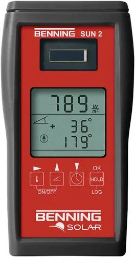 Benning SUN 2 Photovoltaik-Multimeter kalibriert (ISO) - Multimeter für die genaue Prüfung von PV-Systemen und thermischen Solaranlagen, ideal für Planung und Inbetriebnahme gemäß VDE 0126-23.