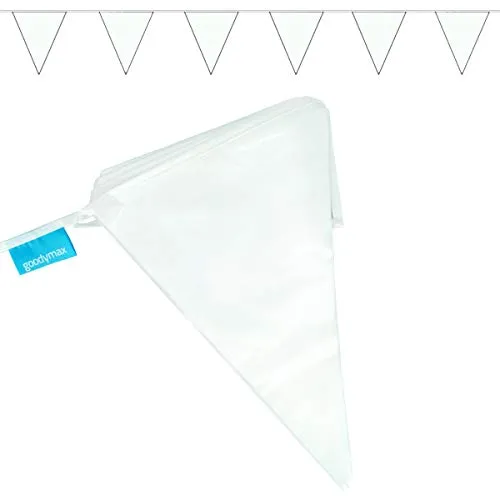 Goodymax® Wimpelkette 10 m Weiß - viele weitere Farben & Farbkombinationen zur Auswahl