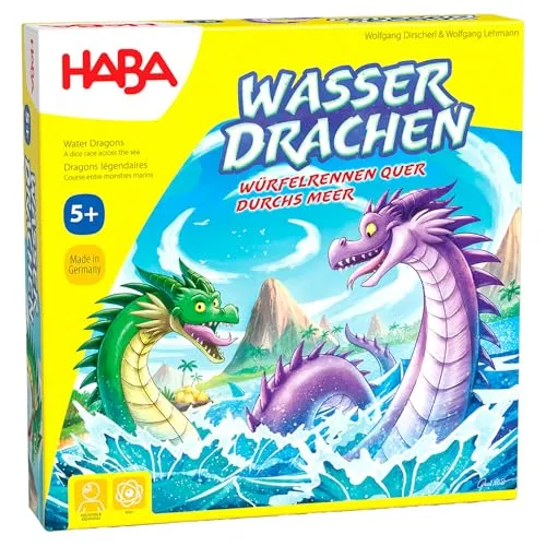 Wasserdrachen Brettspiel - Gesellschaftsspiel für 2-4 Spieler, ideal für Kinder ab 5 Jahren, mit einer spannenden Spieldauer von nur 15 Minuten.
