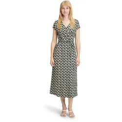 BETTY BARCLAY Damen Jerseykleid mit V-Ausschnitt - Modisches Jerseykleid in Dunkelblau-Grün, figurumspielend und mit praktischen Eingrifftaschen – ideal für entspannte Freizeit-Looks.