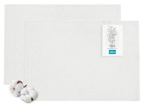 ZOLLNER Badematte 50x70 cm – Rutschhemmend & Pflegeleicht in weiß von Zollner