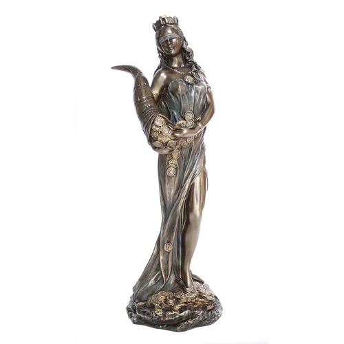 Figur Römische Göttin Fortuna Glück 29 cm bronziert - Figur im Antik-Stil, 29 cm hoch, aus Resin in Bronzeoptik, bringt Glück in jedes Zimmer und ist ein stilvolles Dekorationsstück.