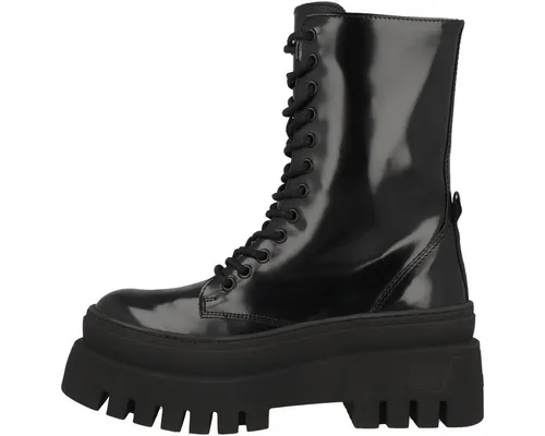 Steve Madden Stiefelette aus Kunstleder - Wanderschuhe mit hohem Blockabsatz, ideal für modische Akzente und Komfort an kalten Tagen dank weichem Textilfutter und herausnehmbarem Fußbett.