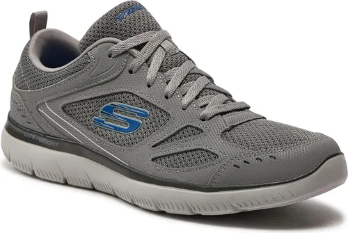 Skechers Schuhe Summits, 52812GRY - Sneaker mit atmungsaktivem Obermaterial aus Glattleder und Mesh, ideal für Training an heißen Tagen. Komfortable Memory Foam-Einlegesohle und flexible, rutschfeste Laufsohle für hohen Tragekomfort.