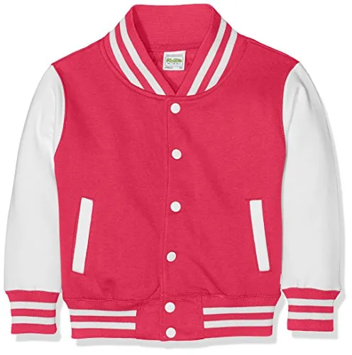 AWDis Jungen Jacke Kids Varsity Regular Jacke in pink von AWDis