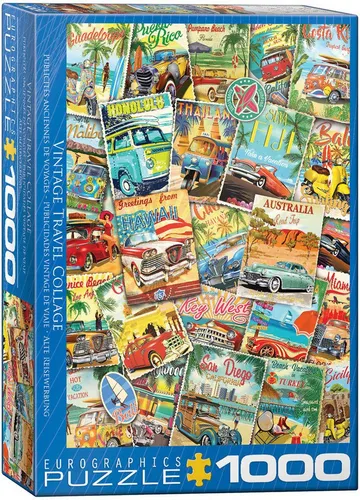 Puzzle 1000 Teile Puzzle - Puzzle - Vintage Classic Reise Werbung, Puzzleteile