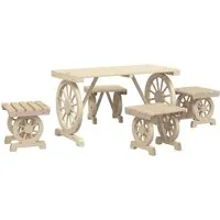 vidaXL 5-tlg. Garten-Essgruppe Massivholz Tanne von vidaXL