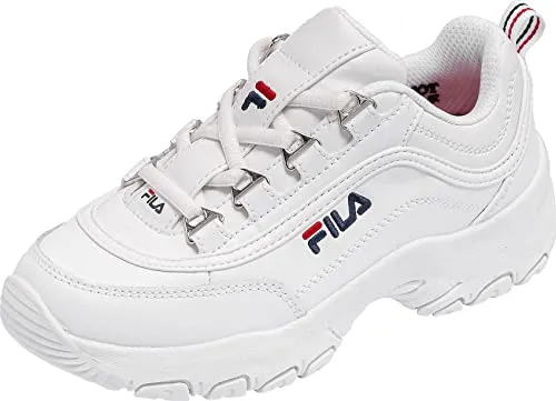 FILA Unisex Kinder Strada Low Teens Sneaker - Weiß, 38 EU - Sneaker aus synthetischem Obermaterial mit Gummisohle, ideal für aktive Kinder und Jugendliche, die Style und Komfort suchen.
