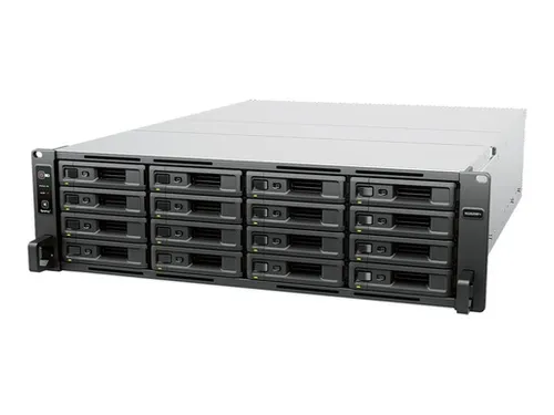 Synology RS2825RP+ NAS 16BAY - Hochleistungs-NAS mit 16 Einschüben, DDR4 ECC-Speicher und 10 GBE RJ-45 für blitzschnellen Datentransfer und zuverlässige Datenspeicherung.