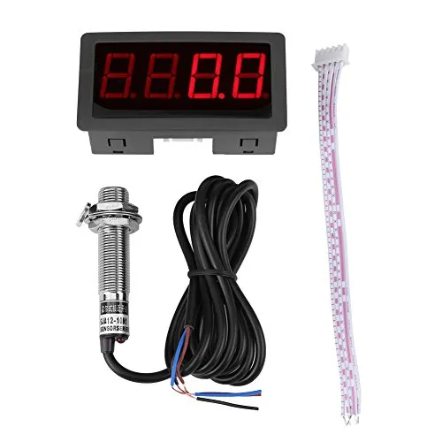 Digitaler Tachometer mit LED-Display, rot/blau