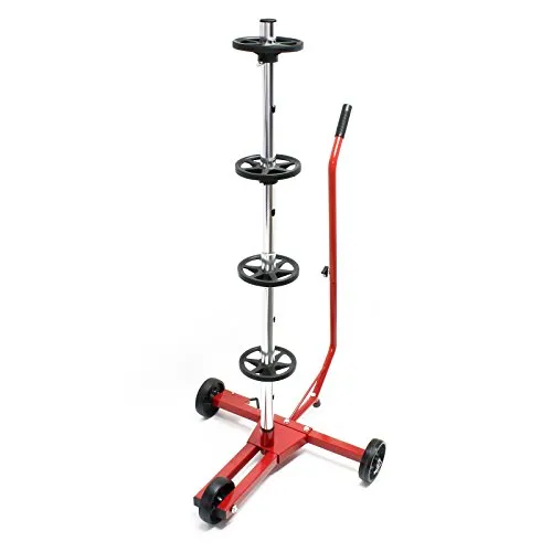 Wiltec Fahrbarer Reifenständer für PKW Reifen bis 225 mm - Reifenständer mit 3 stabilen Rädern für einfache Mobilität, ideal für Garagen und Werkstätten. Perfekt für PKW-Reifen bis 225 mm, schützt und organisiert die Lagerung.