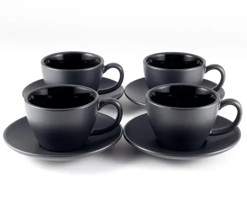 Hanseküche Cappuccinotasse 4er Set in schwarz von Hanseküche