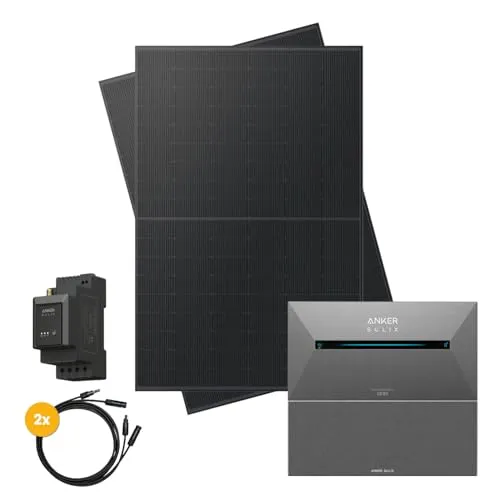 Kleines Kraftwerk 1000W Balkonkraftwerk mit Speicher - Leistungsstarkes Komplettset mit 1000W für effiziente Stromerzeugung auf dem Balkon. Inklusive Anker Solarbank 2 für einfache Installation und intelligente App-Steuerung zur optimalen Nutzung Ihrer Solarenergie.