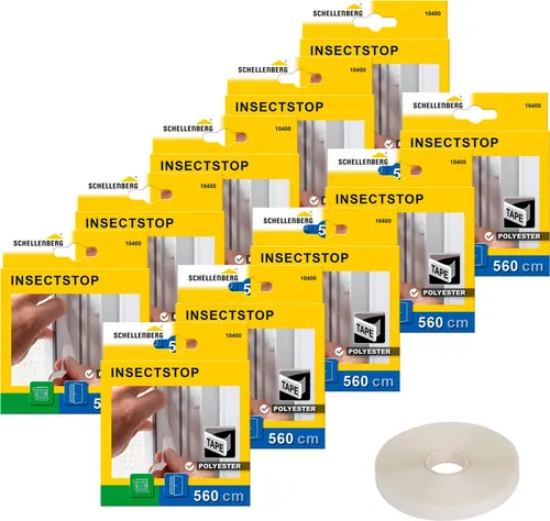 SCHELLENBERG Klett-Klebeband Insektenschutzzubehör, Befestigungsband für Polyester-Fliegengitter (Packung, 10-St) semi-transparent, 5,6 m, in unterschiedlichen Sets erhältlich