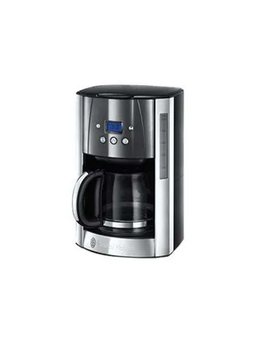 Russell Hobbs Kaffeemaschine mit Digitalem Timer - 12 Tassen, Brausekopf-Technologie für optimales Aroma, Warmhalteplatte und programmierbarer 24-Stunden-Timer in Grau