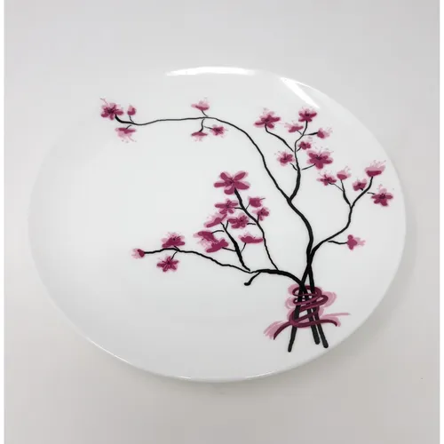 TeaLogic 4er Set Frühstücksteller Cherry Blossom in weiß von TEALOGIC