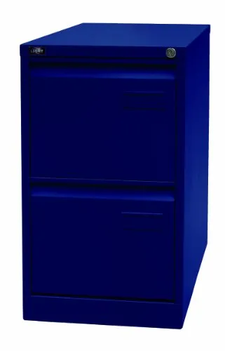 Bisley LIGHT Hängeregistraturschrank - Einbahnig, 2 HR-Schubladen, Oxfordblau - Seitliche Büro-Aktenschränke, robust aus Stahl, mit 100% Schubladenauszug und abschließbar, ideal für sicheres und organisiertes Arbeiten.