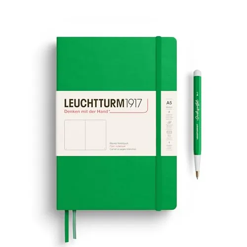 LEUCHTTURM1917 Notizbuch Medium (A5) Hardcover - Hochwertiges Notizbuch mit 251 nummerierten Seiten, ideal für kreative Köpfe und Notizen. Perfekt für Schule, Studium oder Büro.