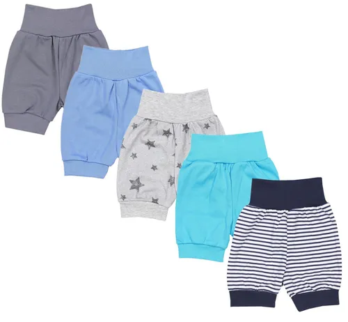 TupTam Unisex Baby Pumphose 5er Pack - Bunte Sommershorts aus 100% Baumwolle in Größe 98/104, ideal für komfortable Bewegungsfreiheit und Stil für Ihr Baby.