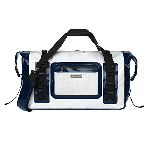 Anndora wasserdichte Reisetasche 50 Liter in Weiß-Blau in weiß von anndora